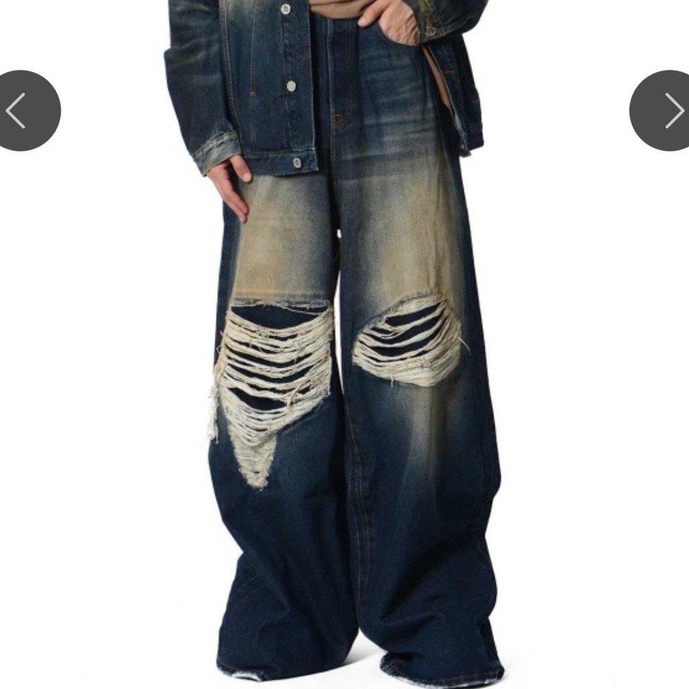 NWOT Vetements Patched Baggy Jeans